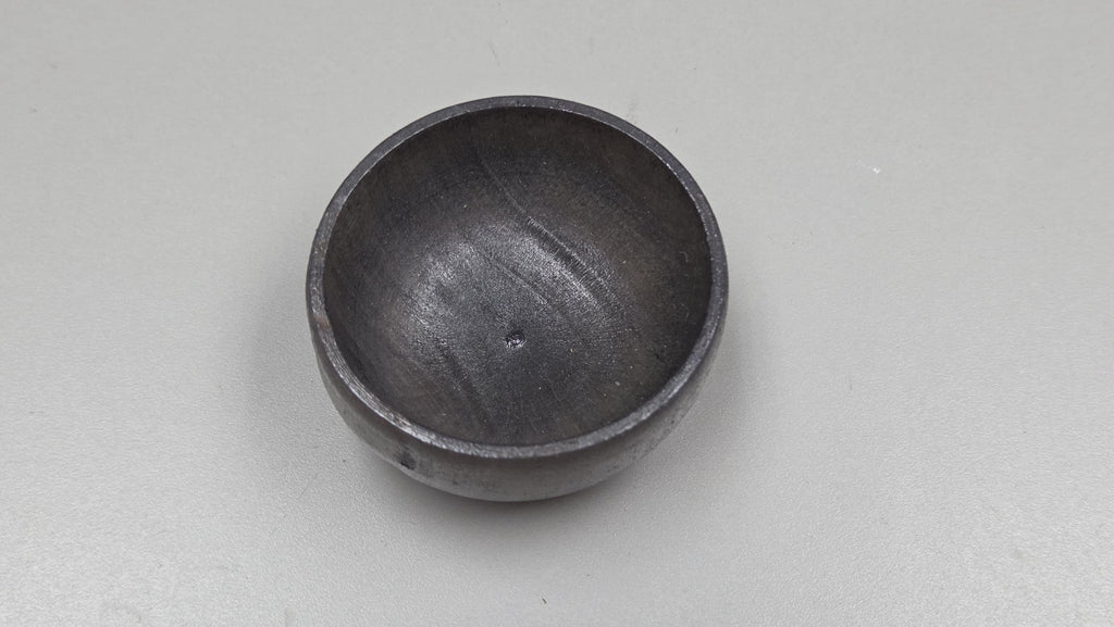 Spin Cotton Fiber Kit. Natural Upland Cotton Sliver. Hand-Painted Wood Support Bowl and Brass Tahkli Spindle. Gray