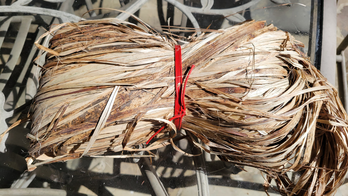 Okra Fiber Bundle. Natural Un-Combed Fiber. (Abelmoschus esculentus)