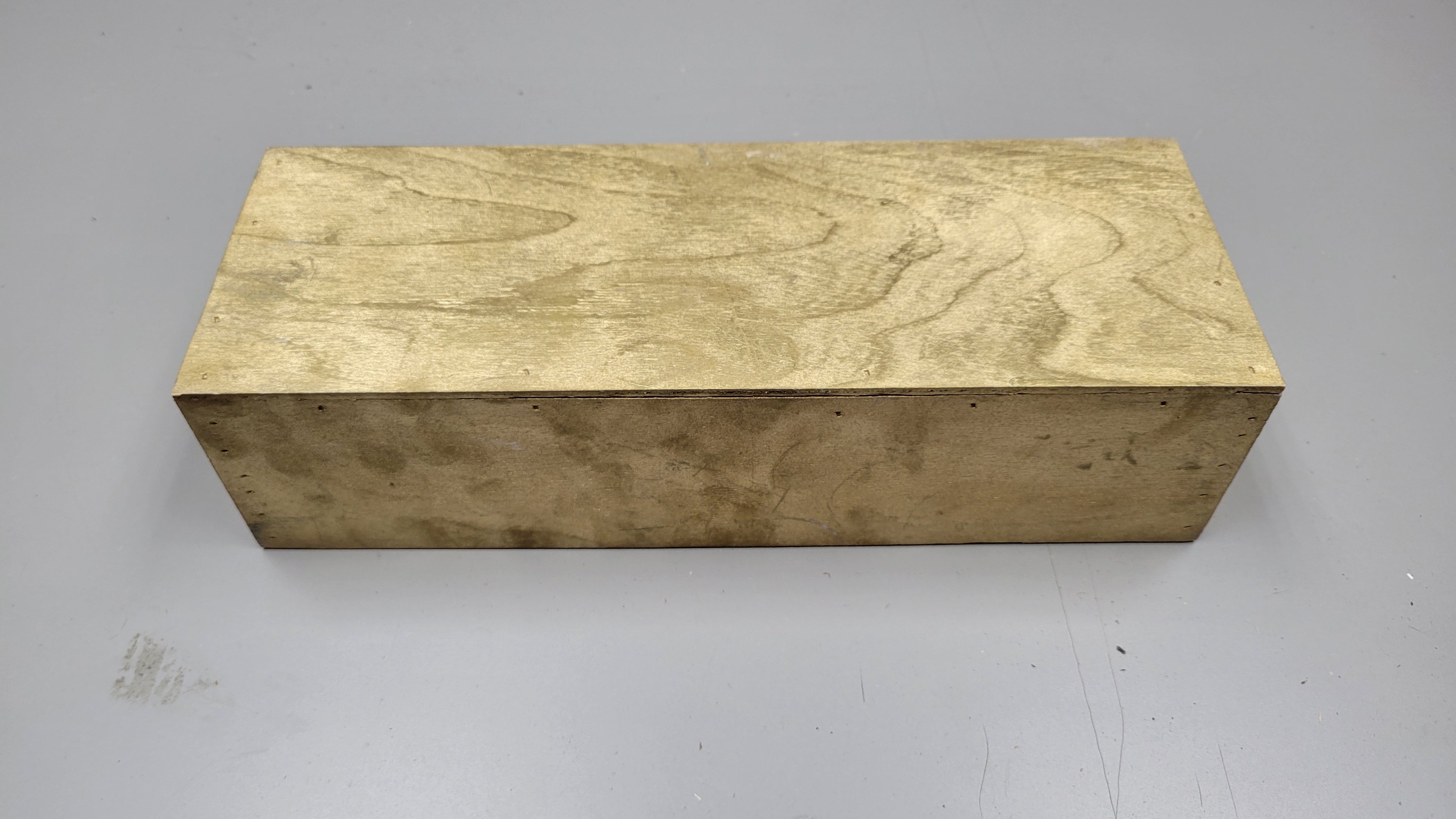 Flax & Hemp Hatchel with Lid. Custom Made Wood for Combing Fibers. Gold Color.