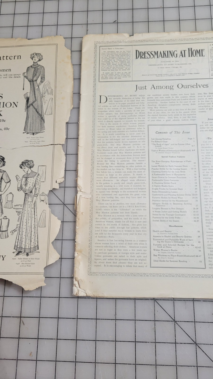 May Manton 1910 Dressmaking at Home June, Fashion Mail Order Patterns Chicago