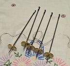 Tahkli Spindle Set of 5 (Five). 7 oz Brass. Great for spinning Cotton, Hemp, Flax, ect.