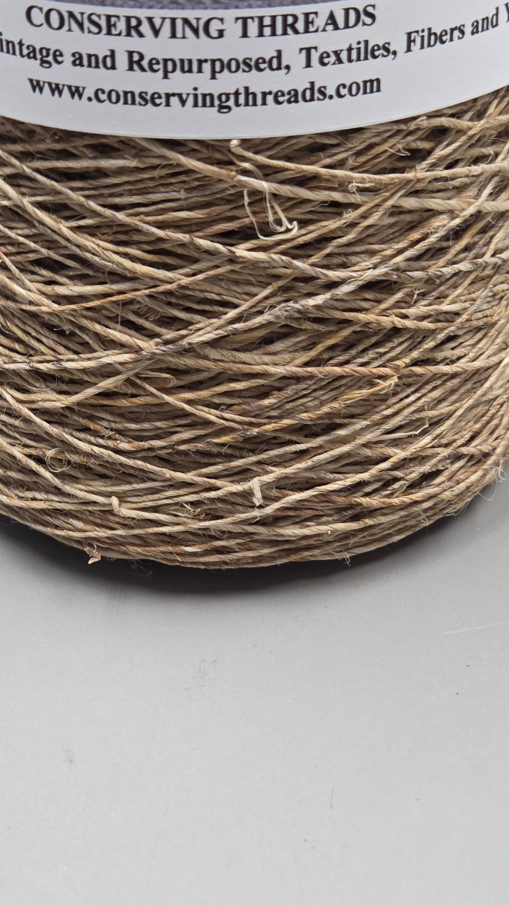Hemp Yarn, 250 Yards. Hand-Spun Cone. Natural Fiber.