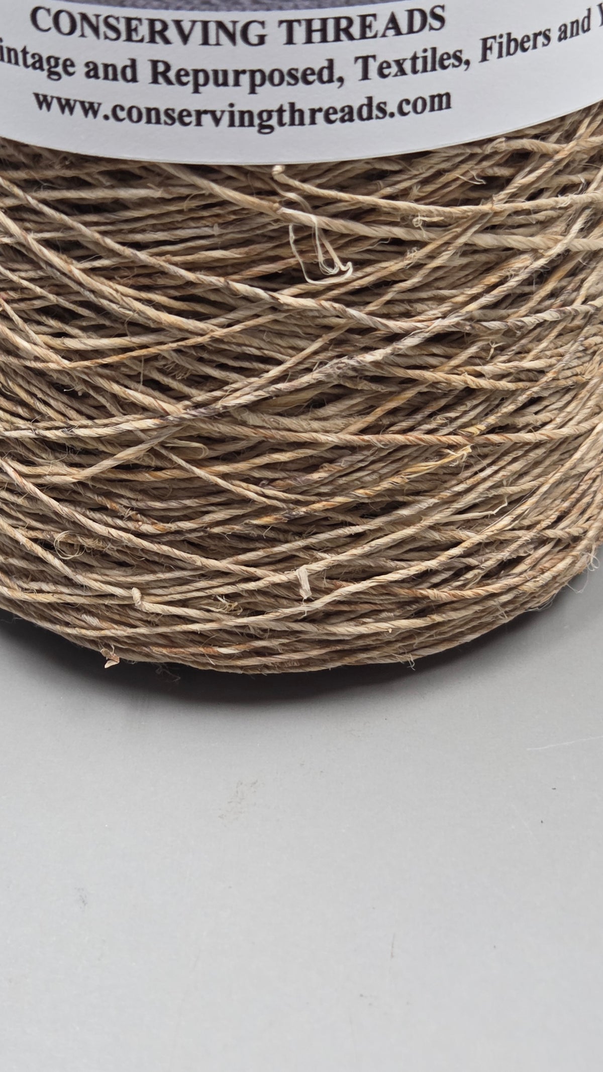Hemp Yarn, 250 Yards. Hand-Spun Cone. Natural Fiber.