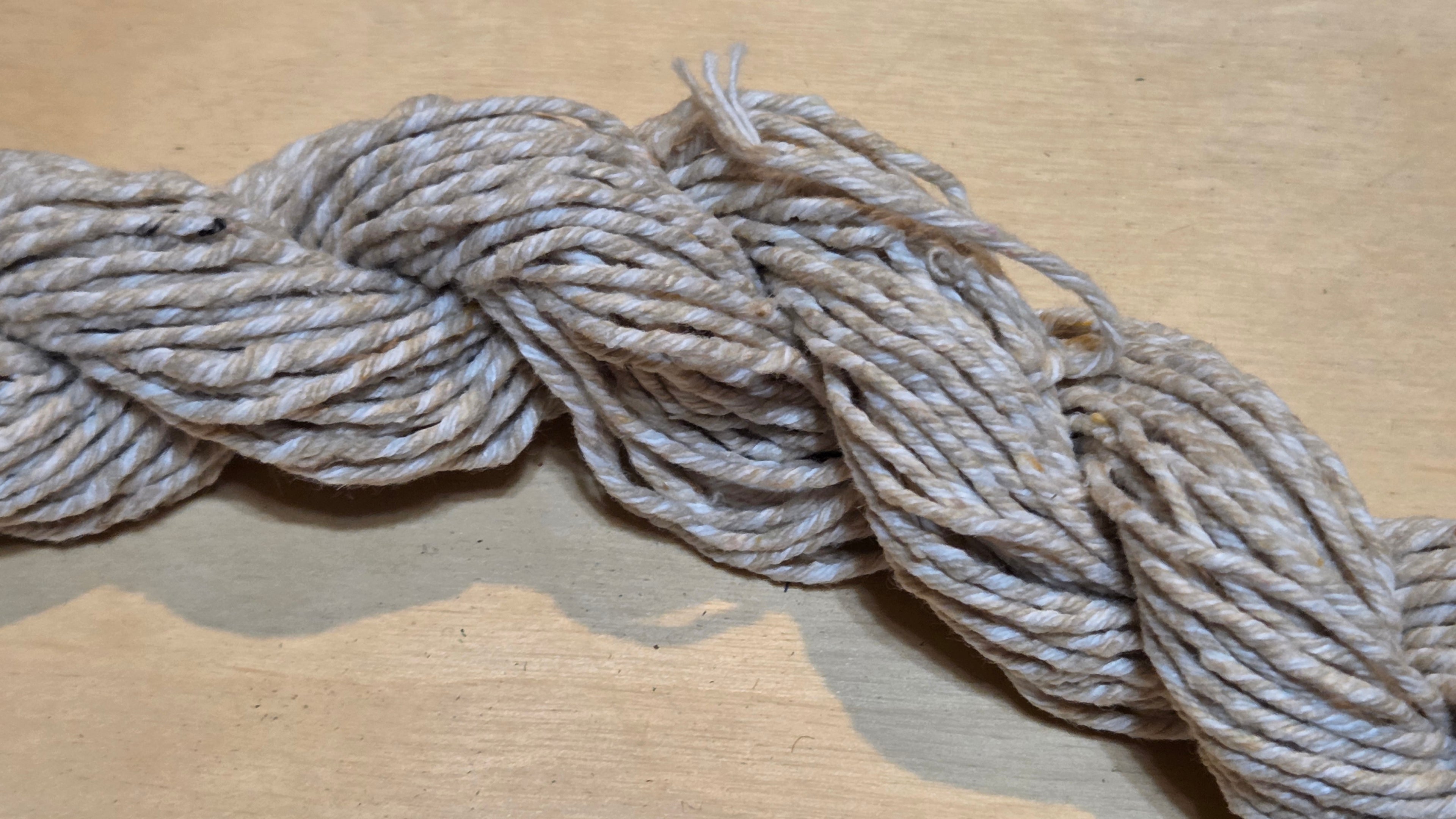 Soya Yarn. 6 Ply Short Skein. 43 Yards. Light Dark Twist. Sports Weight