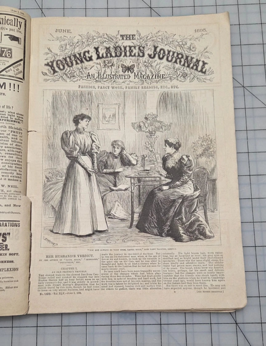 Young Ladies Journal Magazine 1895 June Fashion Illustrated Patterns American Ed