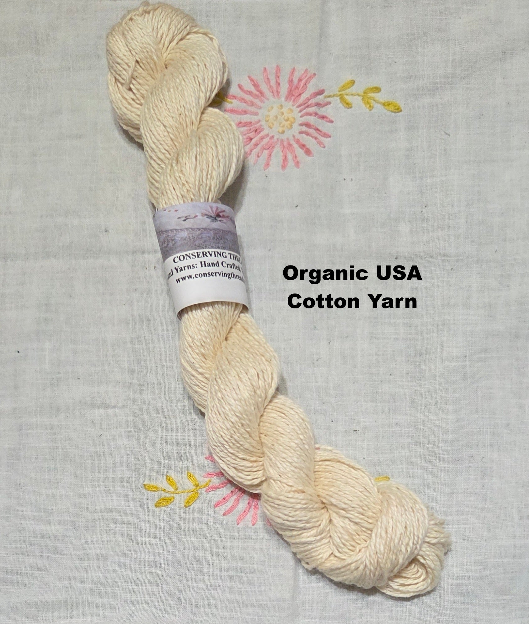 Limited Run, USA Cotton Yarn, Boutique Mill Spun. Fingering Weight - 125 Yards - 50 Grams Skein.