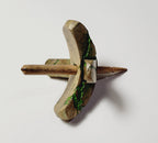 Spindle, Hand-Carved Turkish Style, Reclaimed Mango Wood (Small Green Burl)
