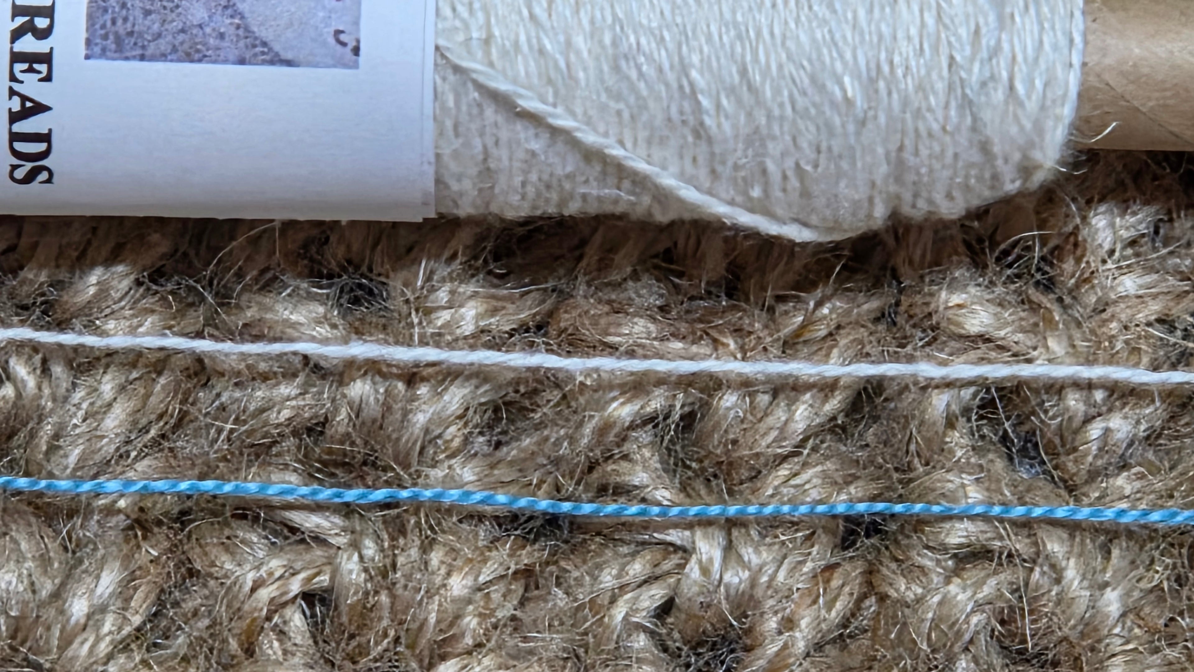 Thread Cotton + Hemp Blend, 25 Yards Spool. Blue.