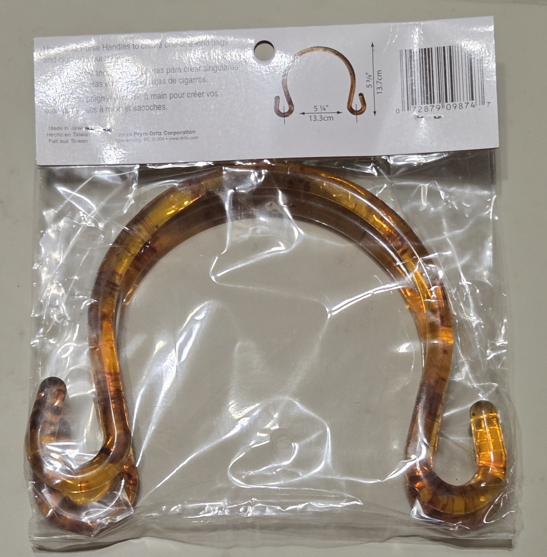 Purse Handle NIB Pair Curved Bag Boutique Plastic Brown 13 cm 5 inches