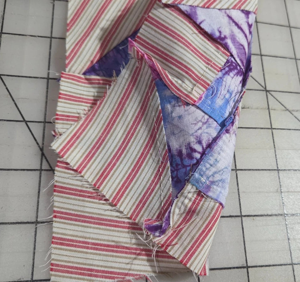 10 Vintage 7" Patch Quilt Blocks Unfinished Squares. 1910s - 1950s Hand Stitched