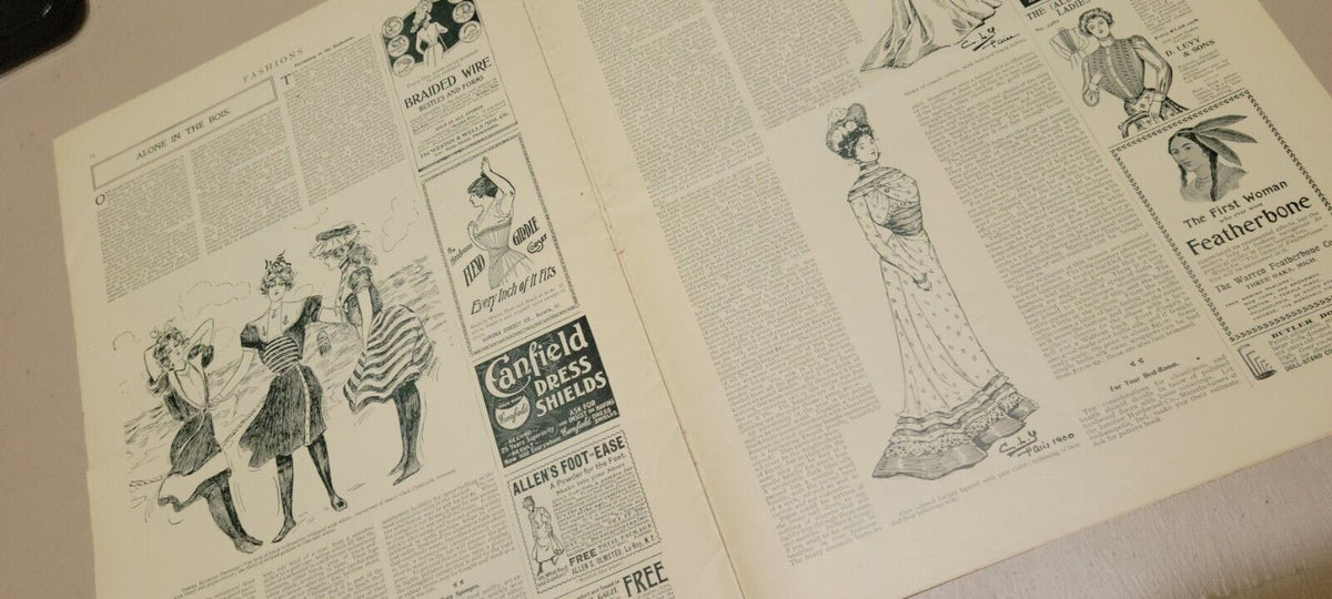 1900 FASHIONS. June Journal American Woman Paper Original Dress, Victorian