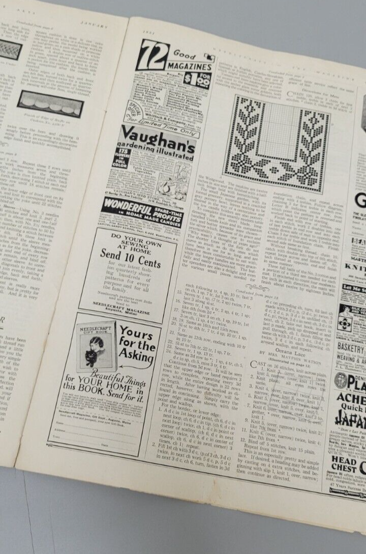 1931 Needlecraft of Home Arts, January. Original. Craft Magazine. Fashions.