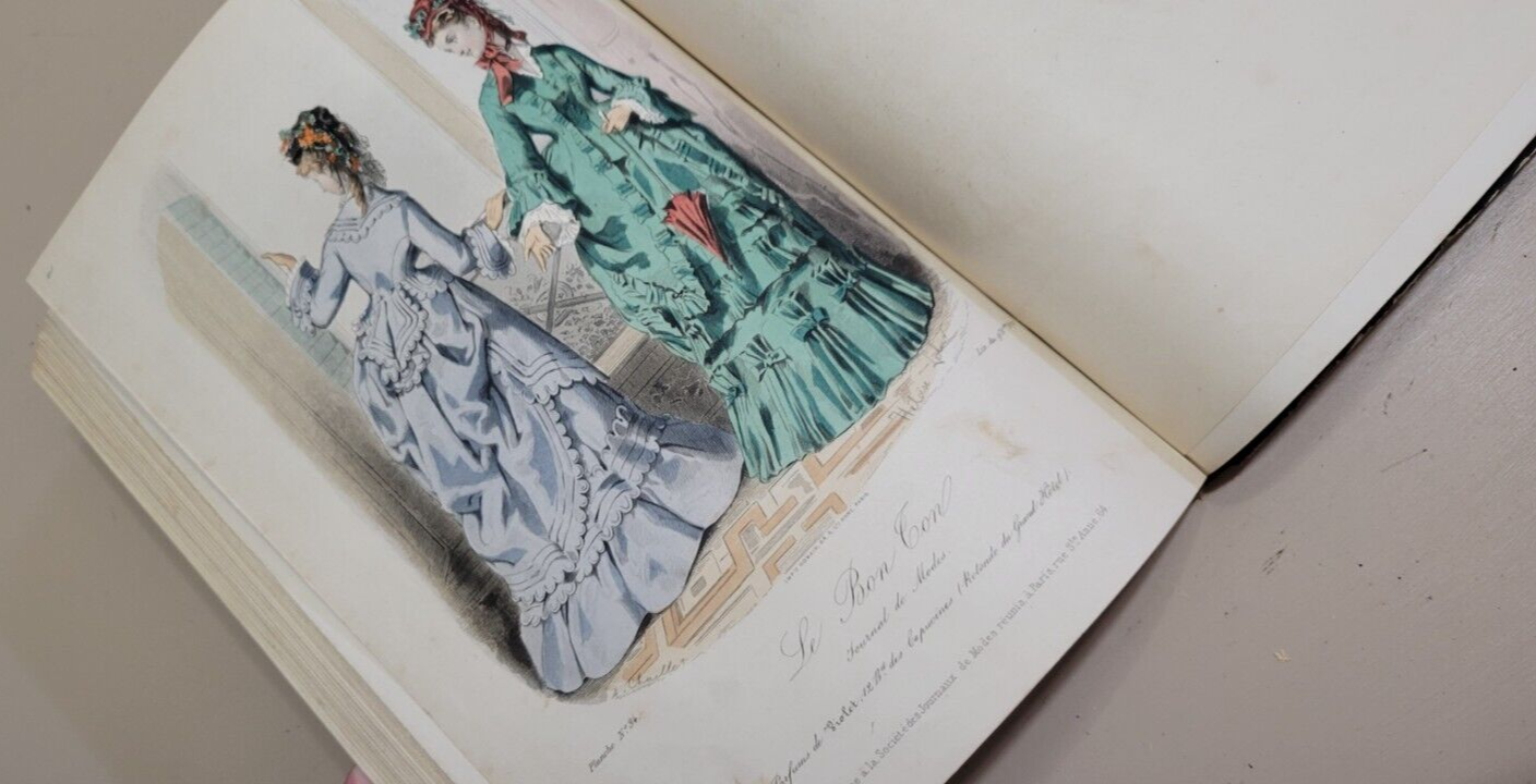 Le Bon Ton, Journal de Modes. June - December 1872 French Fashion Bound Book