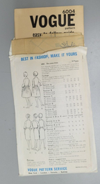Vogue Printed Sewing Pattern 6004 UNCUT Size 16 Pleated Skirt 1960s Fashion