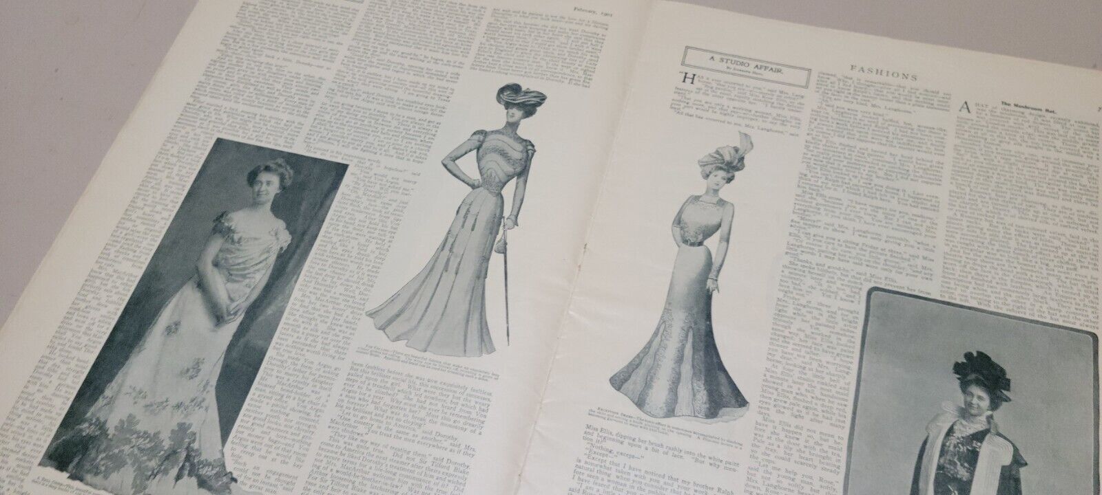 1901 FASHIONS. February Journal American Woman Paper Original Dress, Victorian