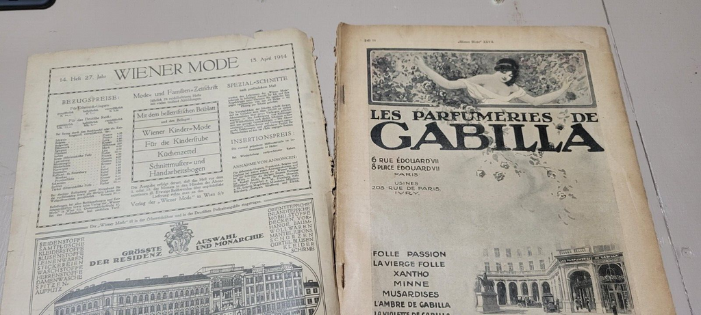 1914 Wiener Mode Original April German Fashion Catalogue New York Women Styles