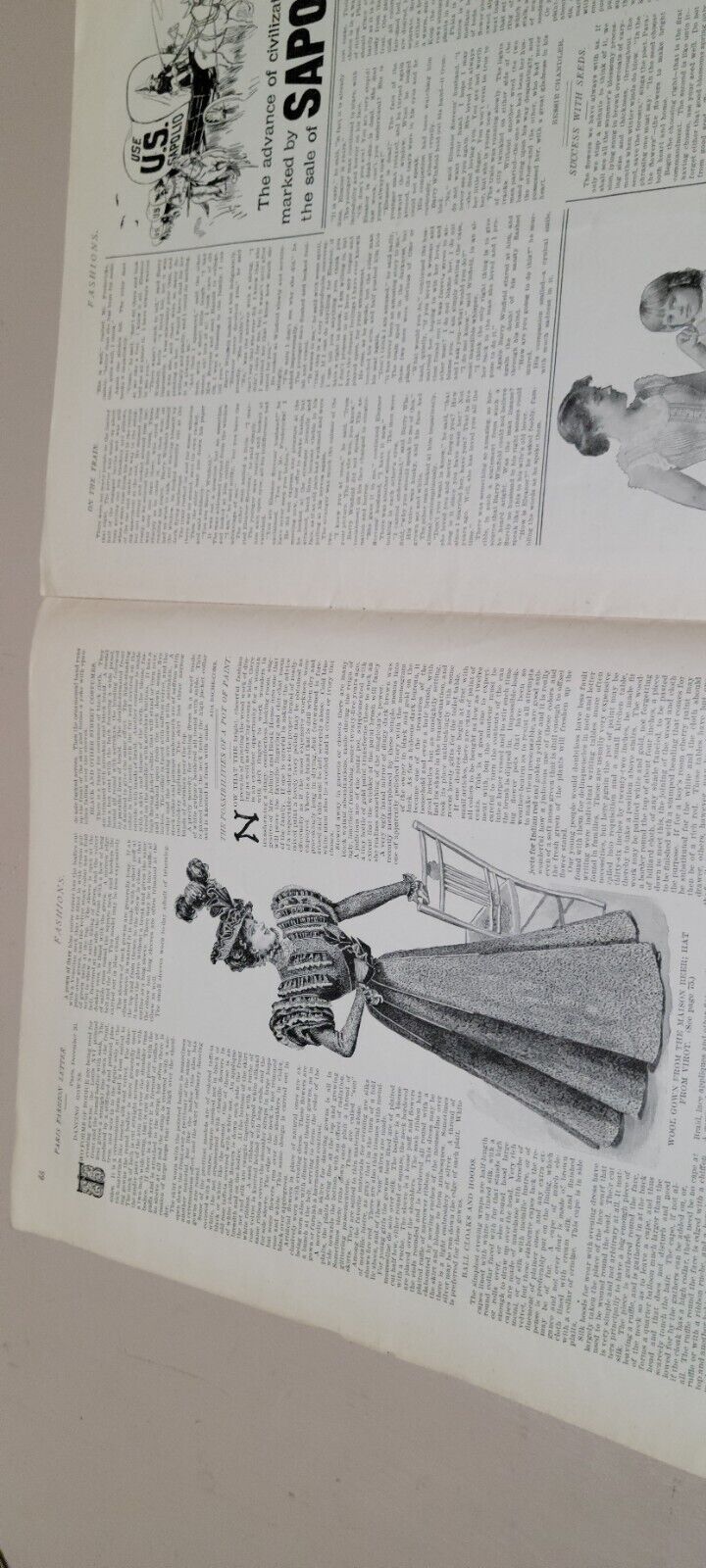 1897 FASHIONS. January Journal American Woman Paper Original Dress, Victorian