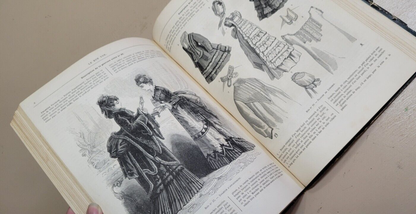 Le Bon Ton, Journal de Modes. June - December 1872 French Fashion Bound Book