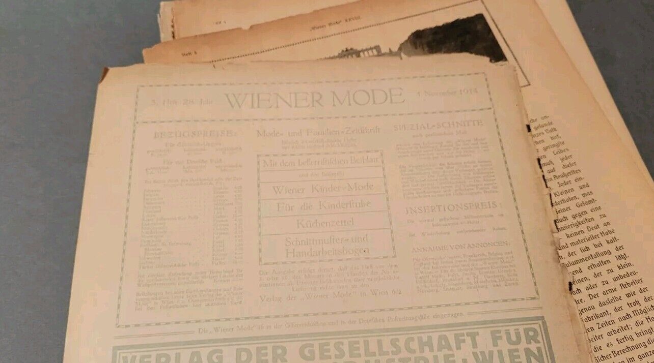 1914 Wiener Mode Original Novembe German Fashion Catalogue New York Women Styles