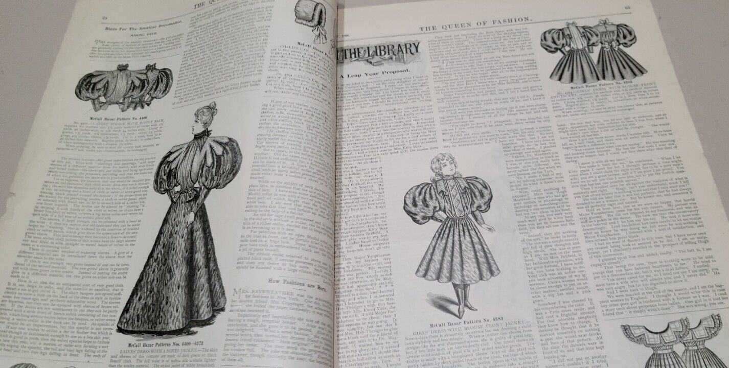 1896 Queen of Fashion McCalls January Ladies Journal New York Dress Patterns