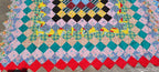 Antique Quilt Top Only Hand Stitched Mid-20th Century Squares Unfinished