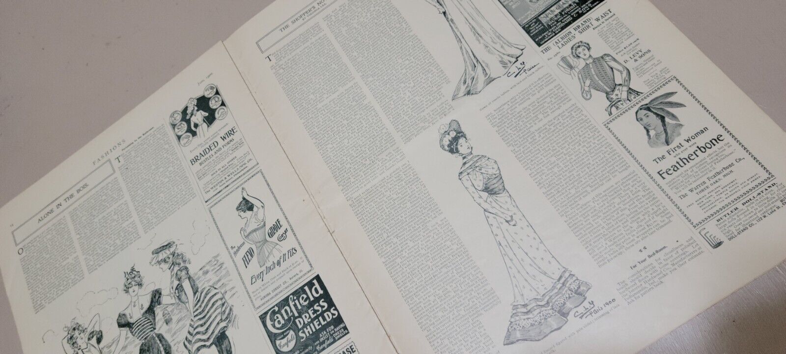 1900 FASHIONS. June Journal American Woman Paper Original Dress, Victorian