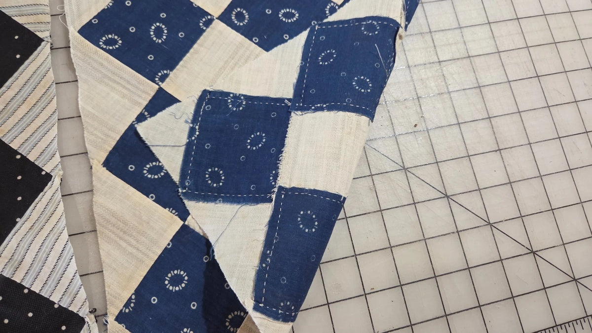 6 x Vintage Patch Quilt Blocks Unfinished Squares. 1900s - 1930s