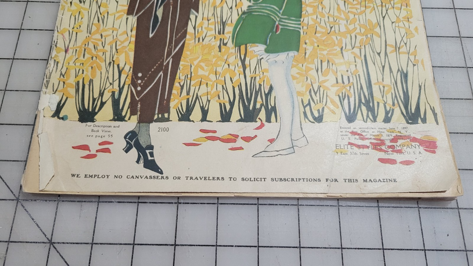 Elite Styles, 1919 October Original Dressmaker Tailor Fashion Catalog Ladies Mag