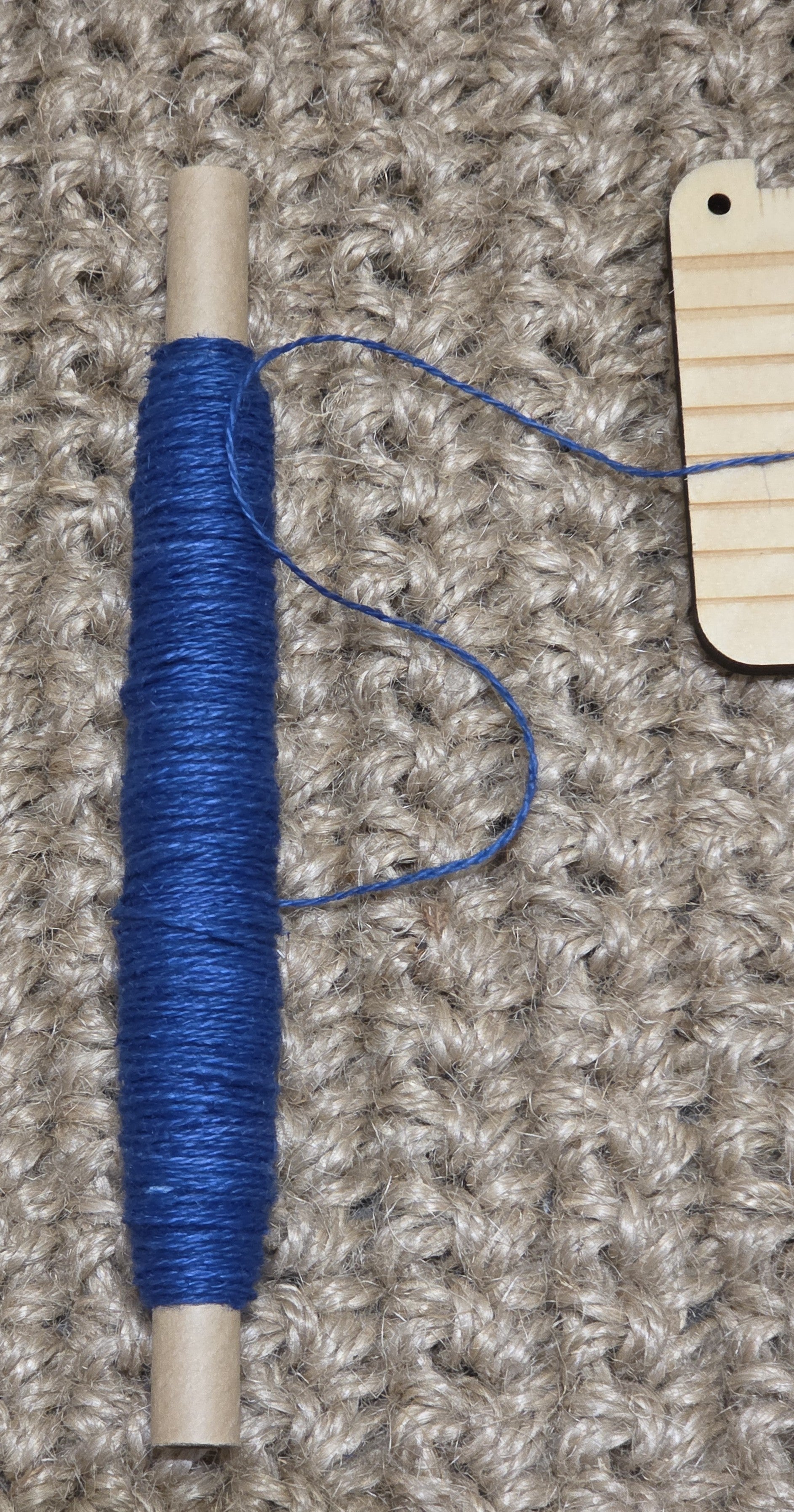 Thread Cotton + Hemp Blend, 25 Yards Spool. Blue.