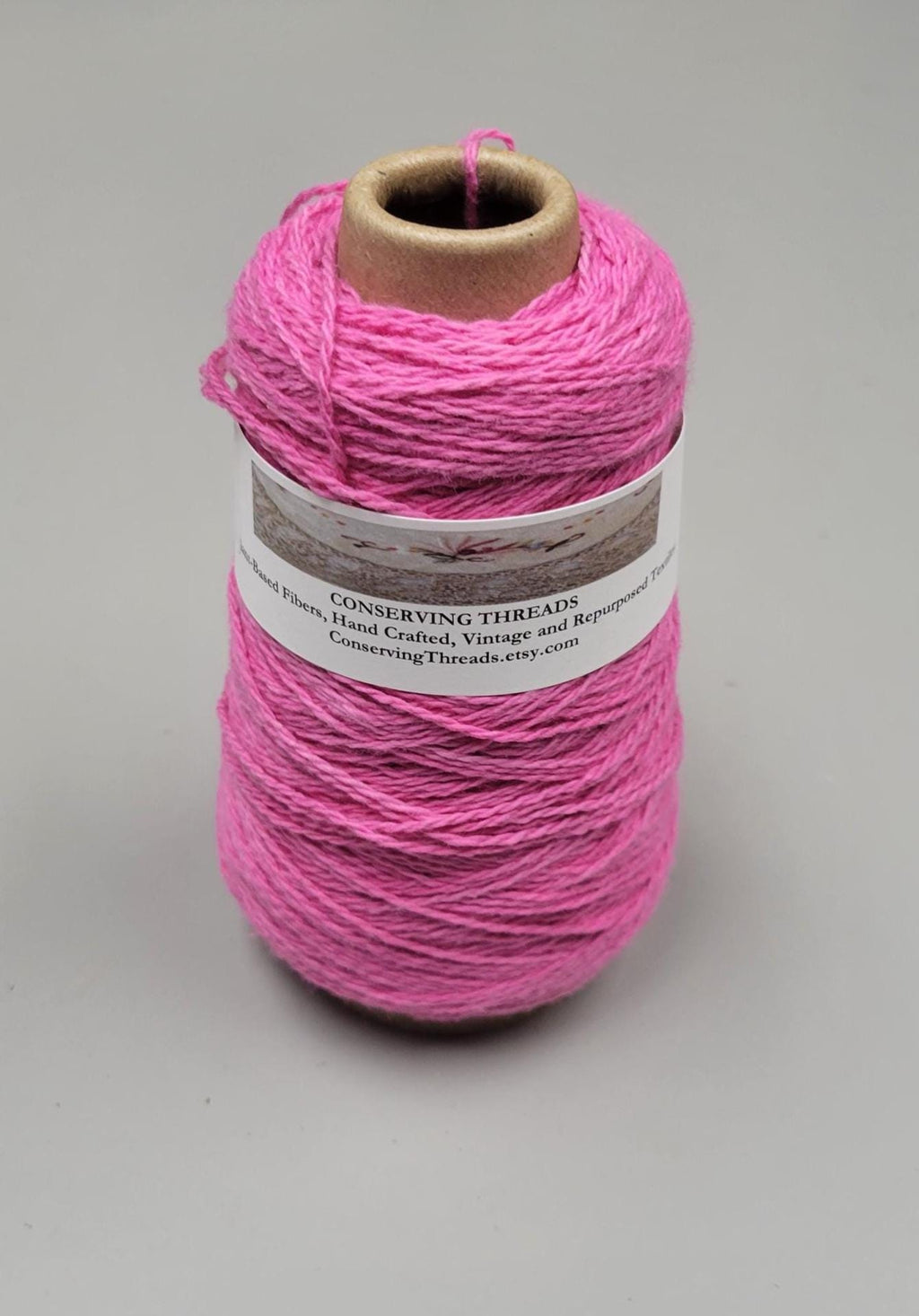 USA Cotton Yarn, Small Batch Dyed Pink. Fingering Weight. 340 Yards. Cone