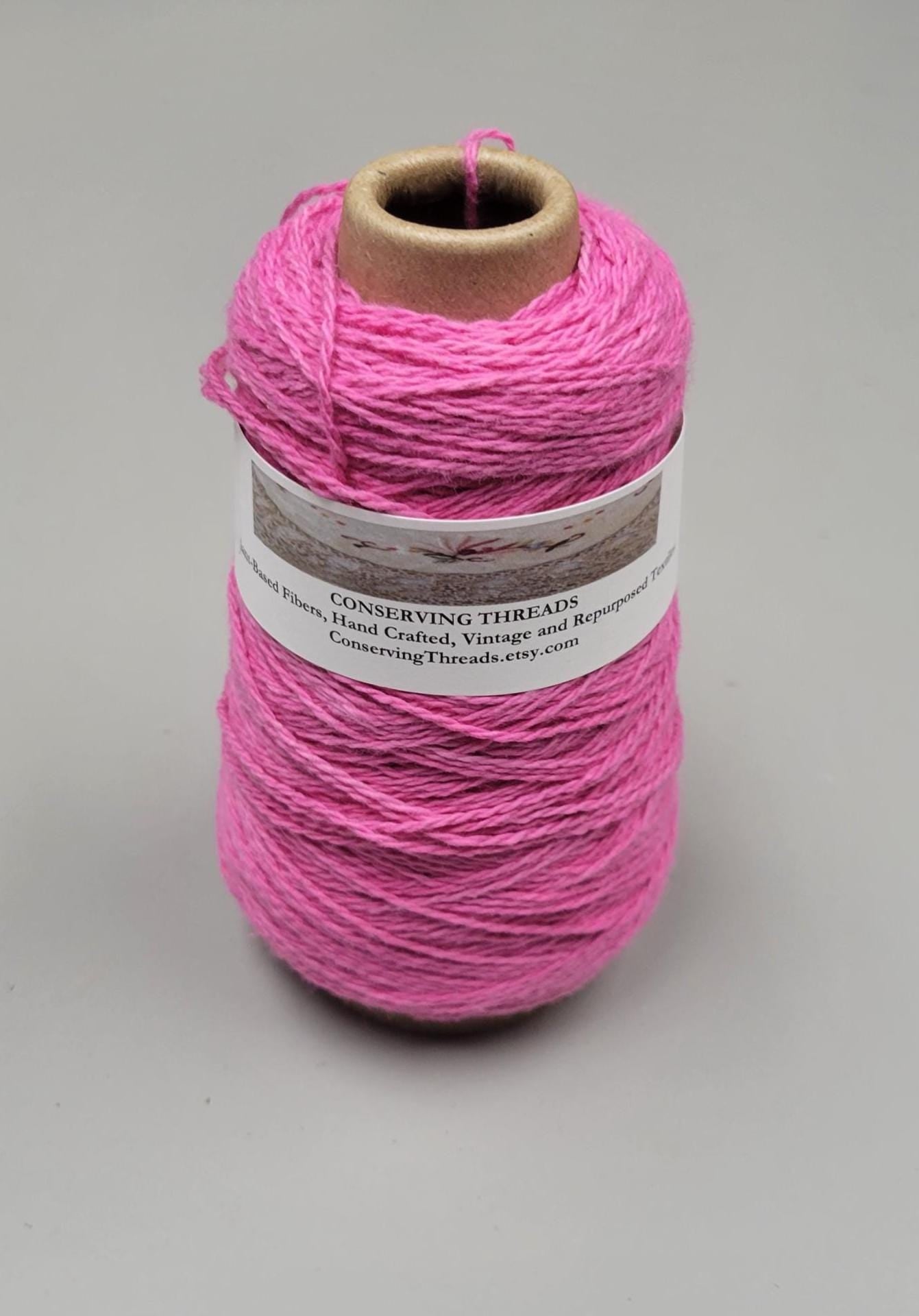 USA Cotton Yarn, Small Batch Dyed Pink. Fingering Weight. 340 Yards. Cone
