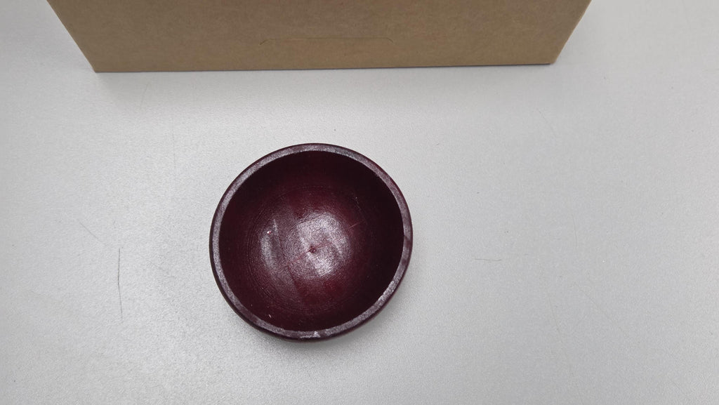 Spin Cotton Fiber Kit. Natural Upland Cotton Sliver. Hand-Painted Wood Support Bowl and Brass Tahkli Spindle. SK8 Red
