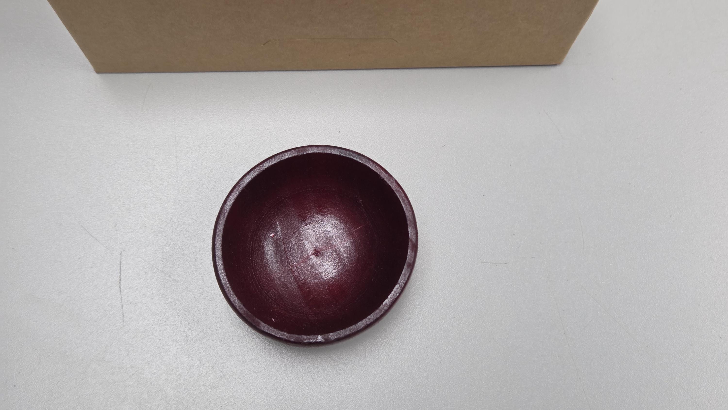 Spin Cotton Fiber Kit. Natural Upland Cotton Sliver. Hand-Painted Wood Support Bowl and Brass Tahkli Spindle. SK8 Red