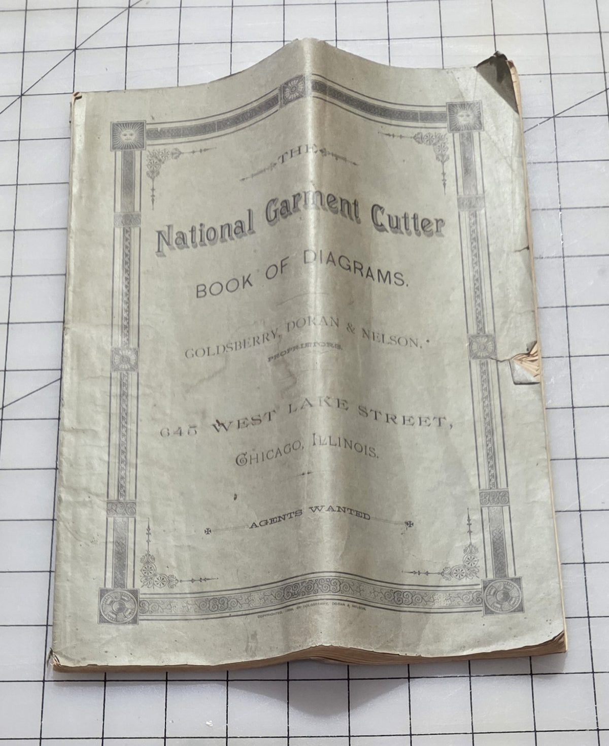 National Garment Cutter, Book of Diagrams, 1888 Goldsberry, Doran and Nelson, Chicago.