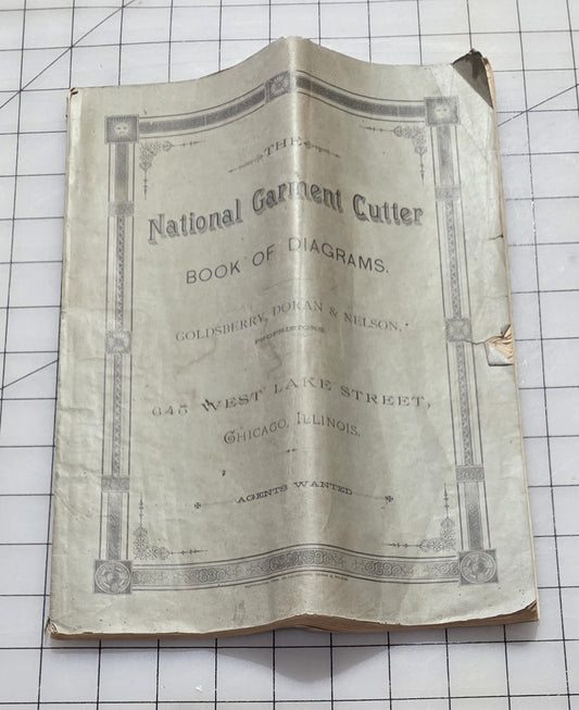 1888 Book of Diagrams from the National Garment Cutter, Goldsberry, Doran and Nelson, Chicago.