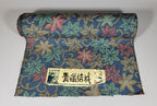 Roll Pre-War Japanese Textile Cotton Fabric Kimono Blue Stamp Celadon Yuki