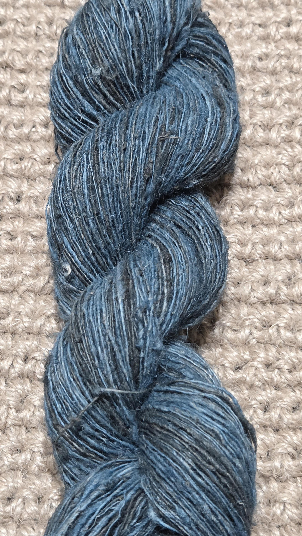 Yarn Nettle, 340 Yards, Blue - Indigo Dyed. Hand-Spun Skein.