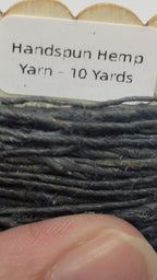 Hemp Yarn, 10 Yards, Dark Gray / Black Dyed. Hand-Spun Thread