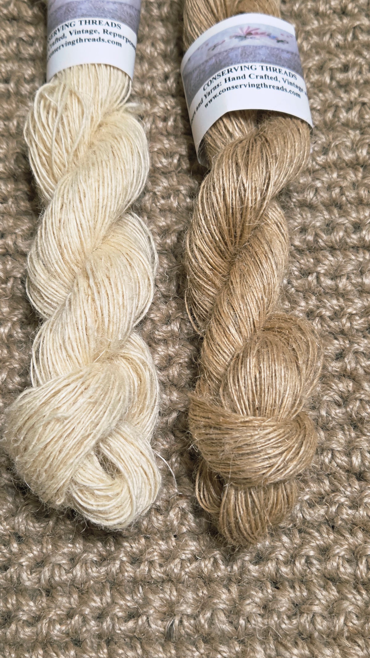 Yarn Jute. Skein. Lace Weight. Natural and Dyed. 200 Yards.