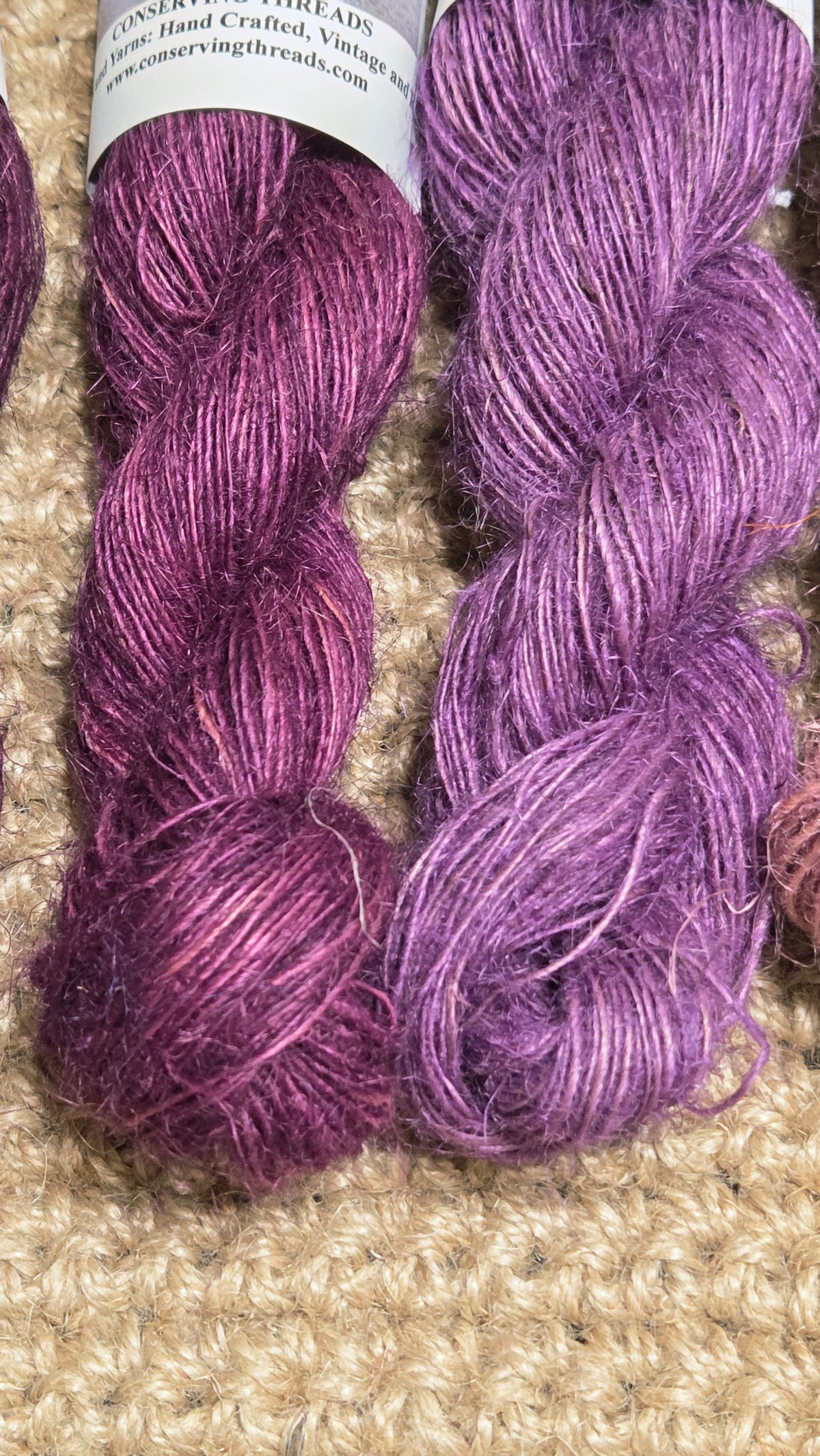 Yarn Jute. Skein. Lace Weight. Small Batch Dyed. 200 Yards. Purple