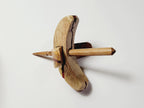 Spindle, Hand-Carved Bottom Whorl Style, Reclaimed Mango Wood (Small Red Burl)