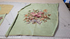 Vintage Textile Needlepoint Seat Cover Set Hand Stitched