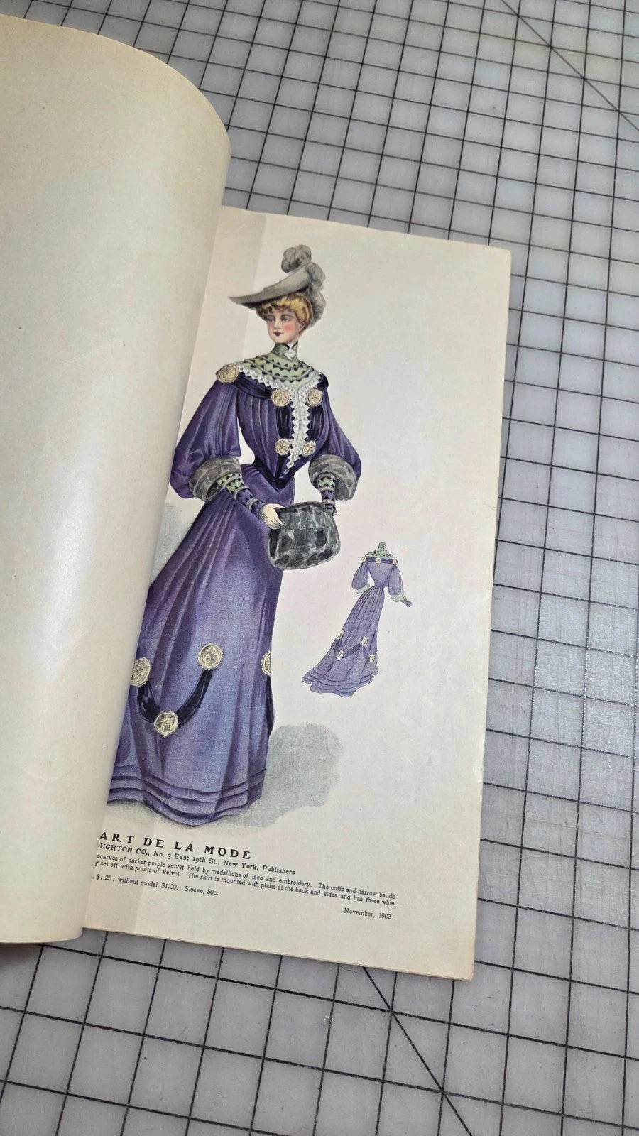 6 Original Antique Color Fashion Plates, L'Art de la Mode August 1904 Catalog