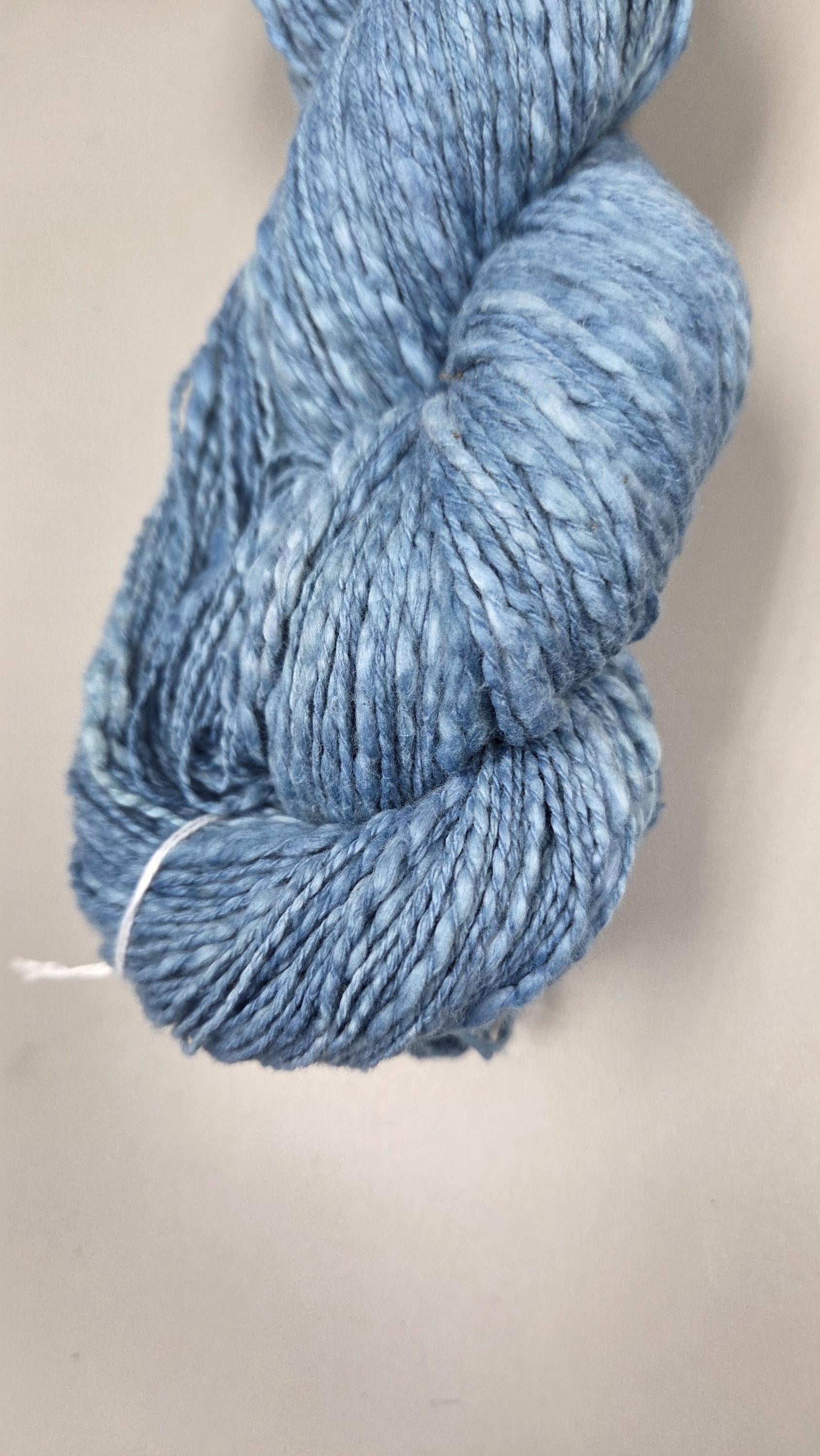 Cotton Yarn, Hand Spun, 2 Ply, Indigo Blue, Fingering Weight. Natural. 320 Yards.