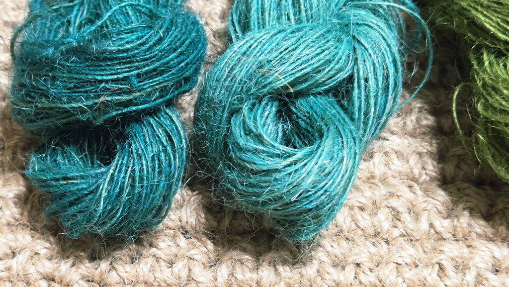 Yarn Jute. Skein. Lace Weight. Small Batch Dyed. 200 Yards. Green