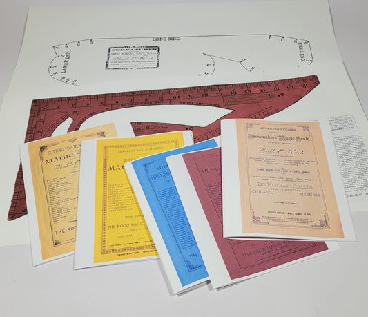 Will C. Rood Advance Studies in Dressmakers' Magic Scale 1890s - Paper Rulers and Booklets Reprint Set