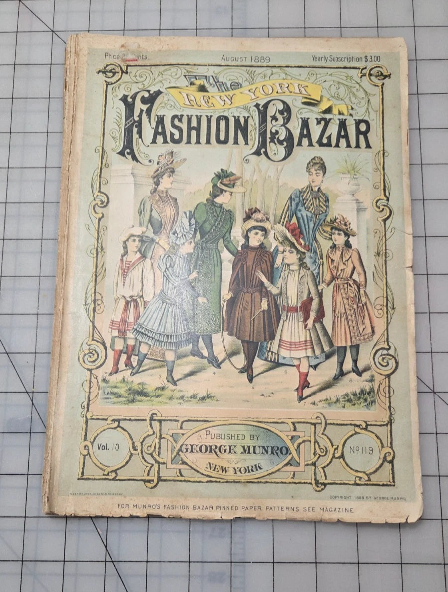 New York Fashion Bazar 1889 August Magazine George Munro Victorian Mail Order