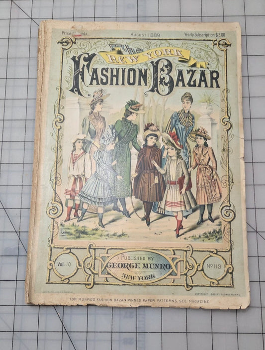 New York Fashion Bazar 1889 August Magazine George Munro Victorian Mail Order