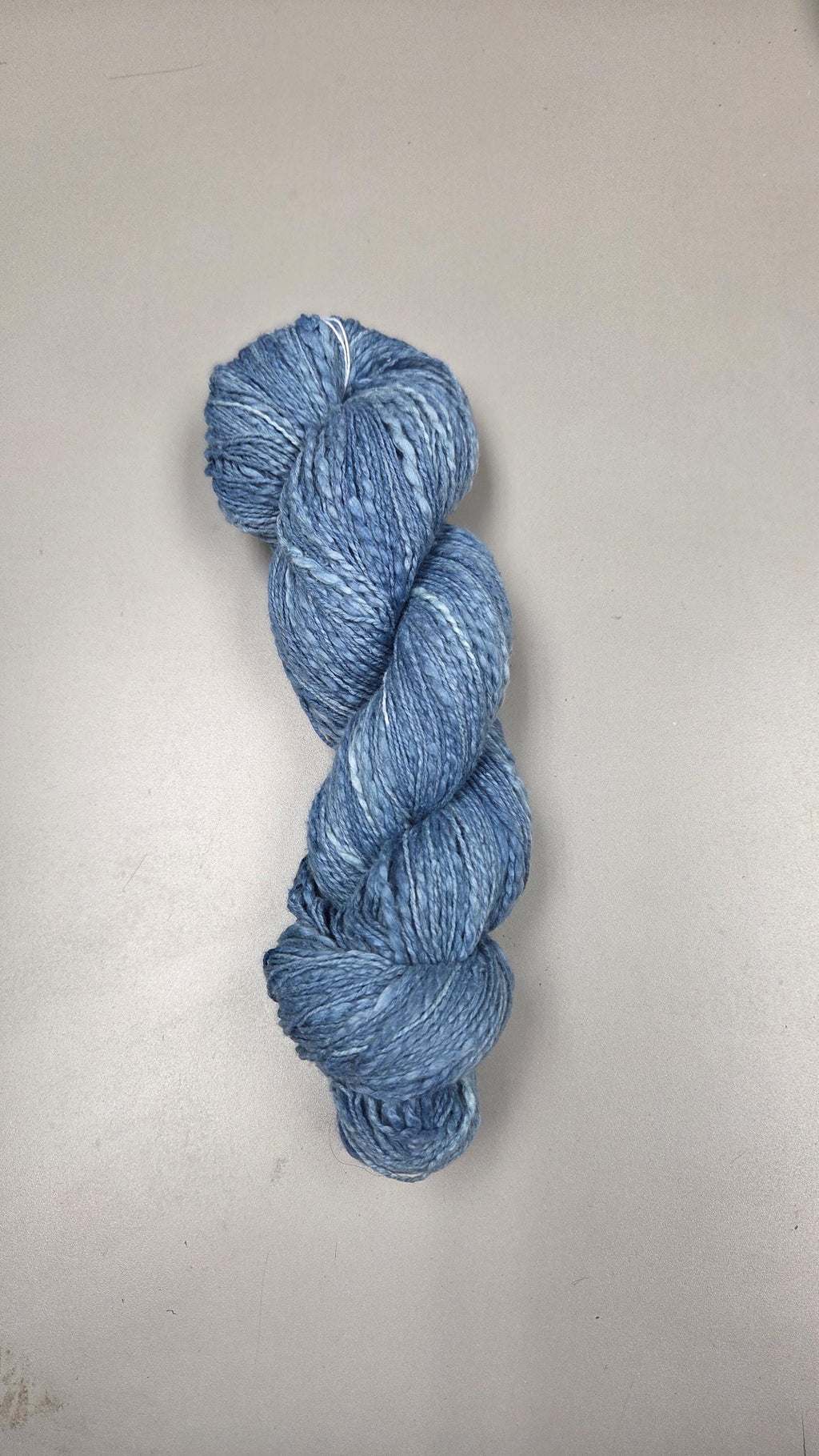 Cotton Yarn, Hand Spun, 2 Ply, Indigo Blue, Fingering Weight. Natural. 350 Yards.