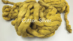 Cotton, 1/2 oz (0.5 ounce) Dyed Conventional Cotton Sliver, Small Batch Studio Dyed (Khaki M)